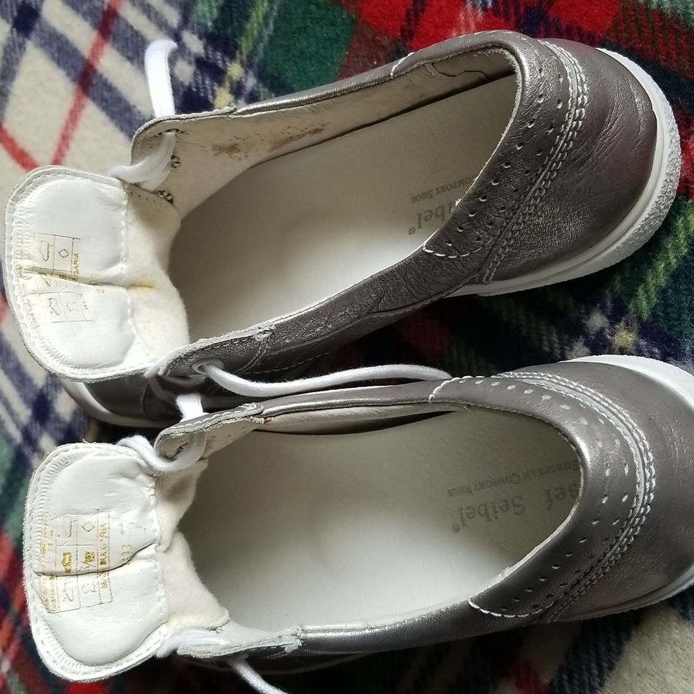 Josef Seibel Caspian Leather Sneakers Silver Size 38/ 7 - 7.5 - Picture 6 of 8
